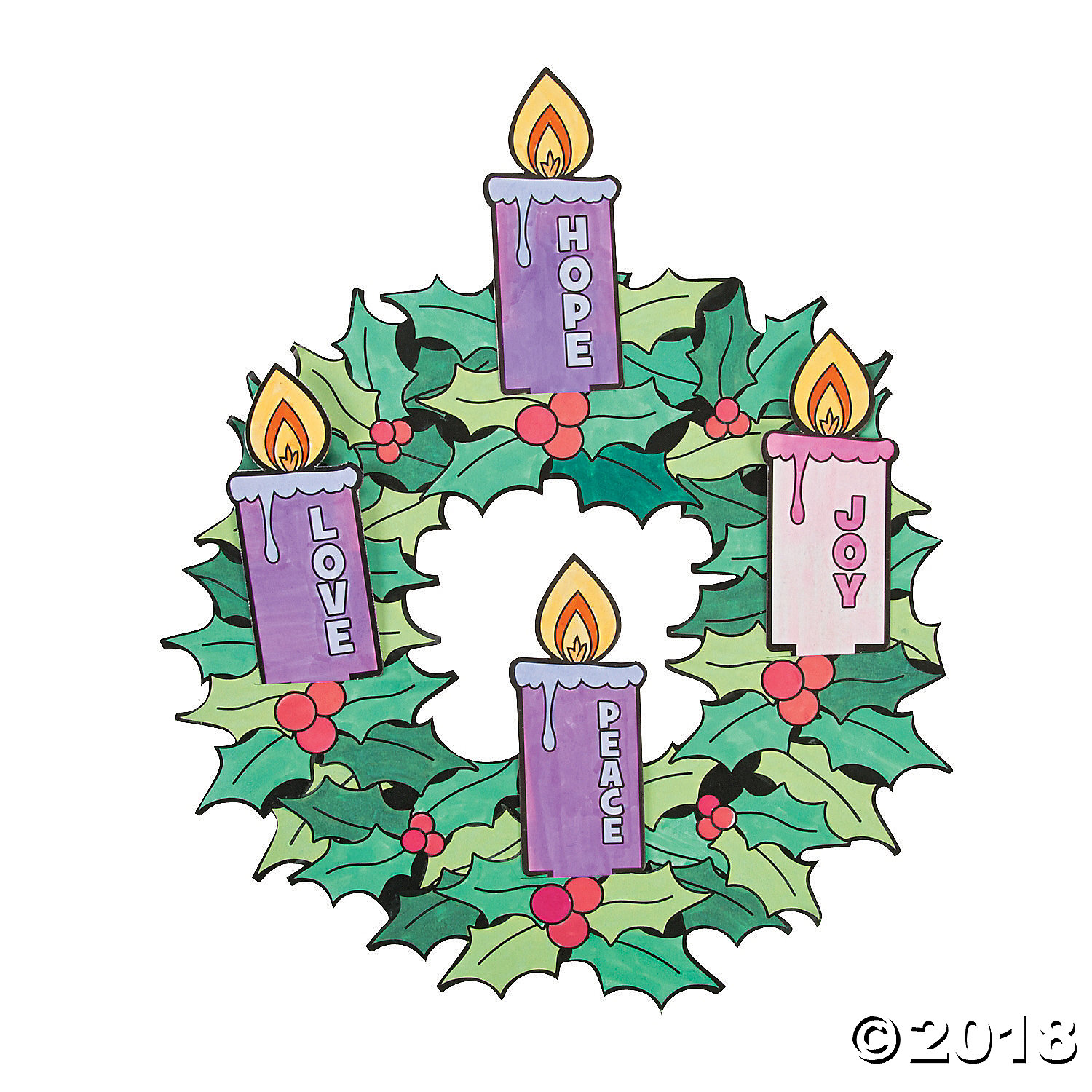 Colour Your Own Advent Wreaths - 12 Pack